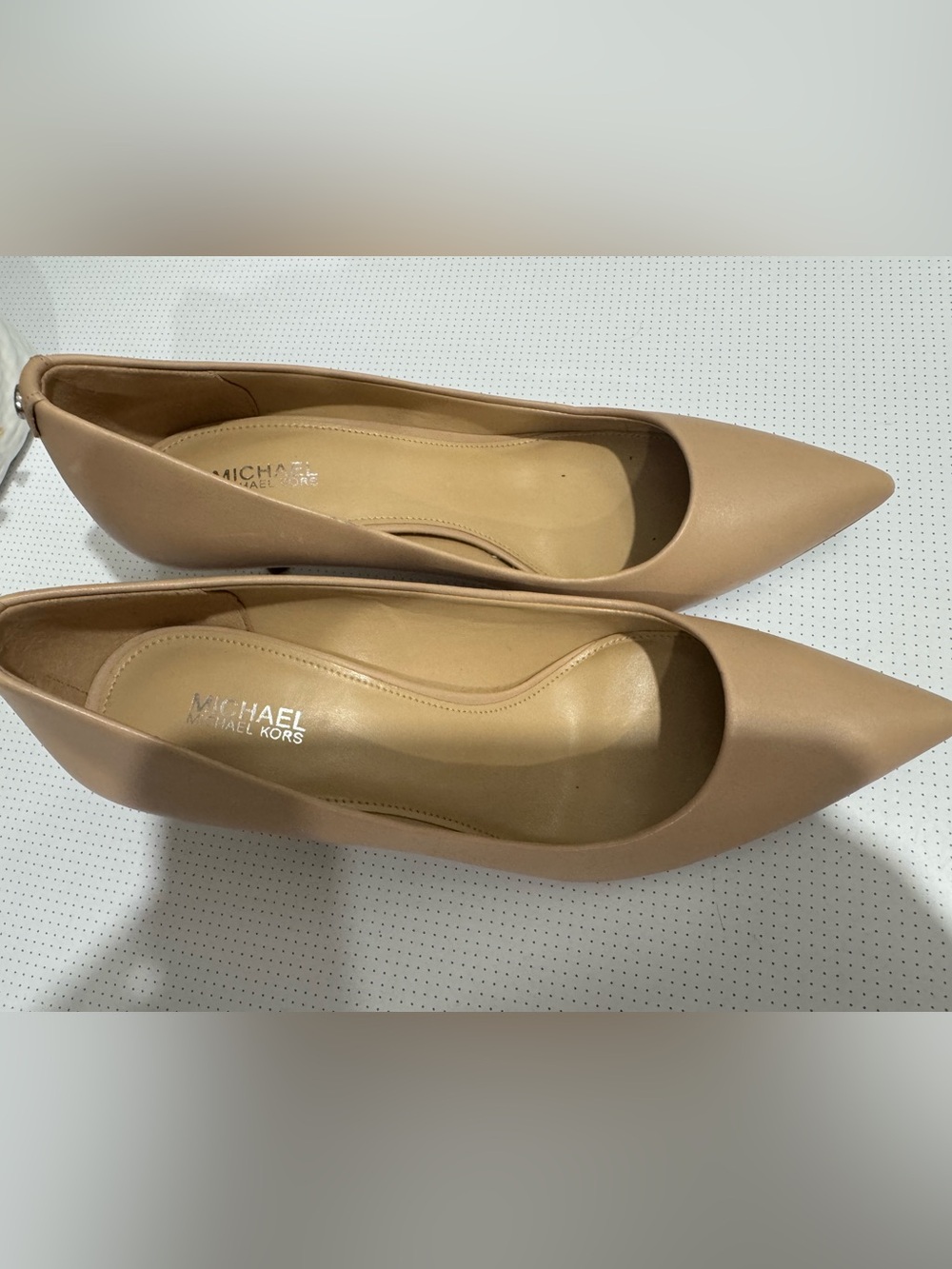 Michael Kors Pointed-Toe Pumps in Nude Tan